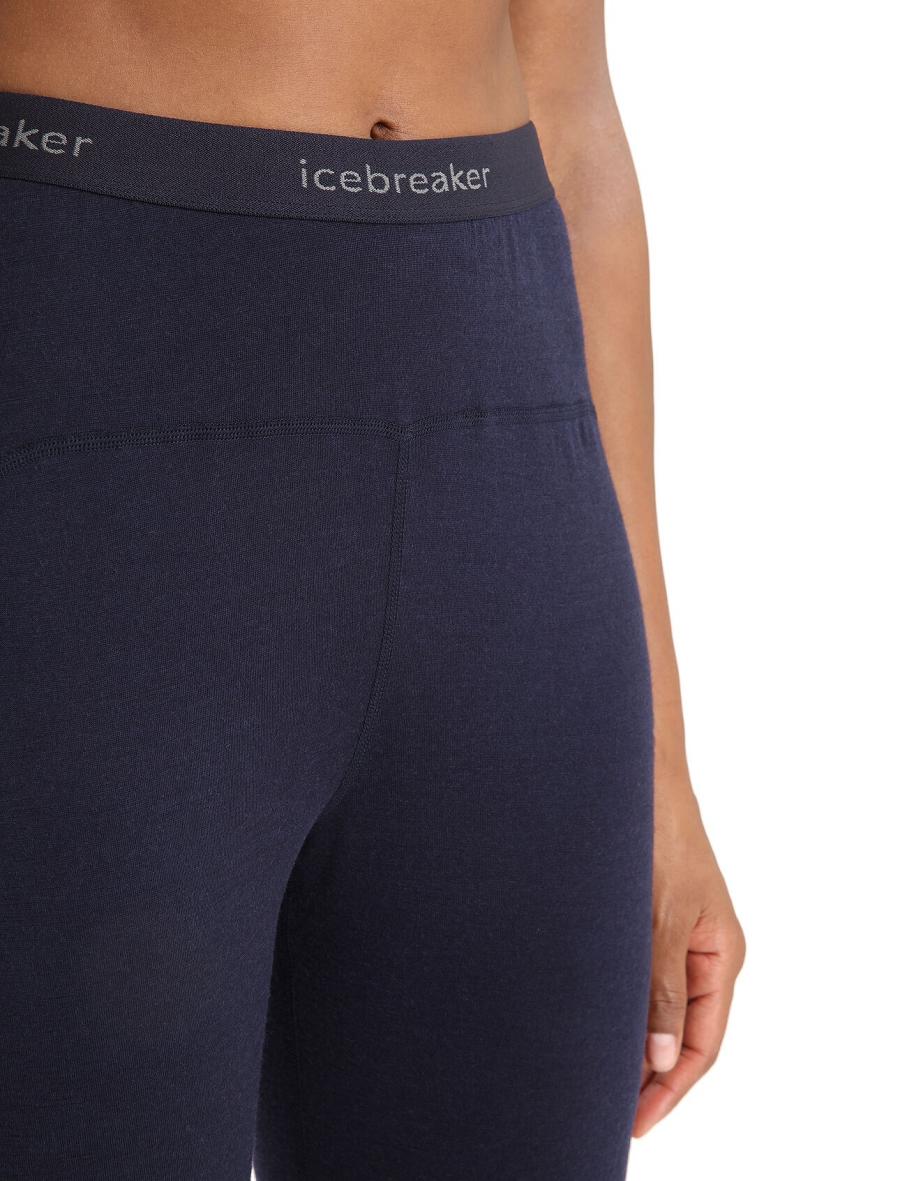 Icebreaker Merino 200 Sonebula Thermal Leggings Női Base Layers Sötétkék Fehér | HU 1855YXFU